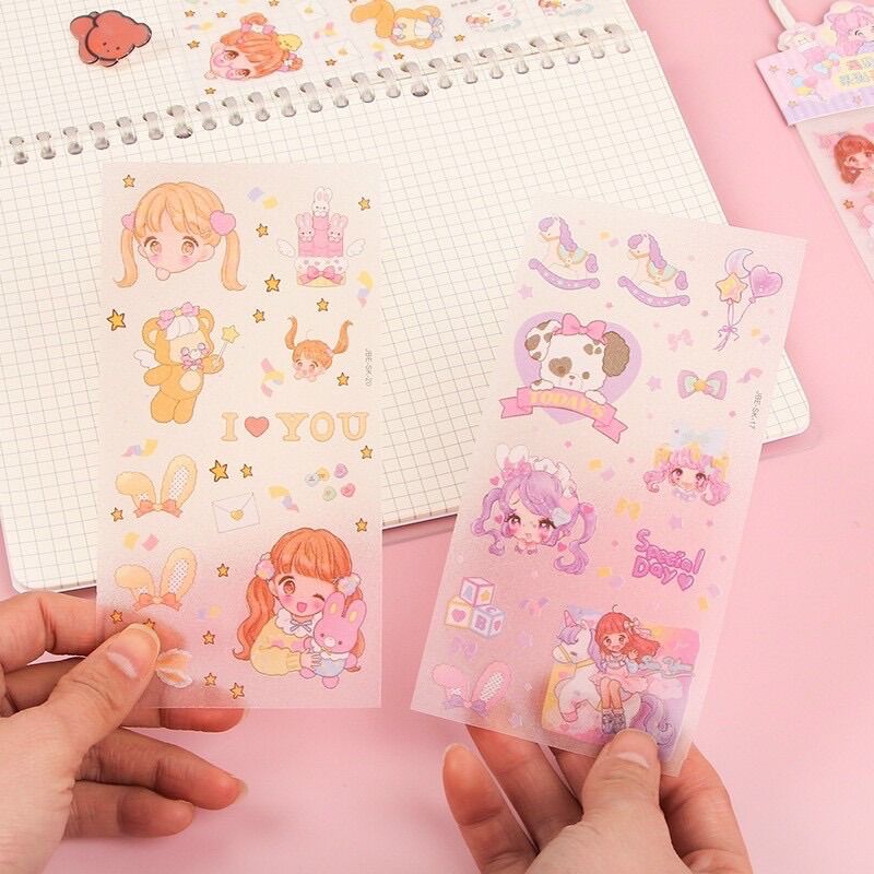 Túi 3 tấm sticker cắt sẵn