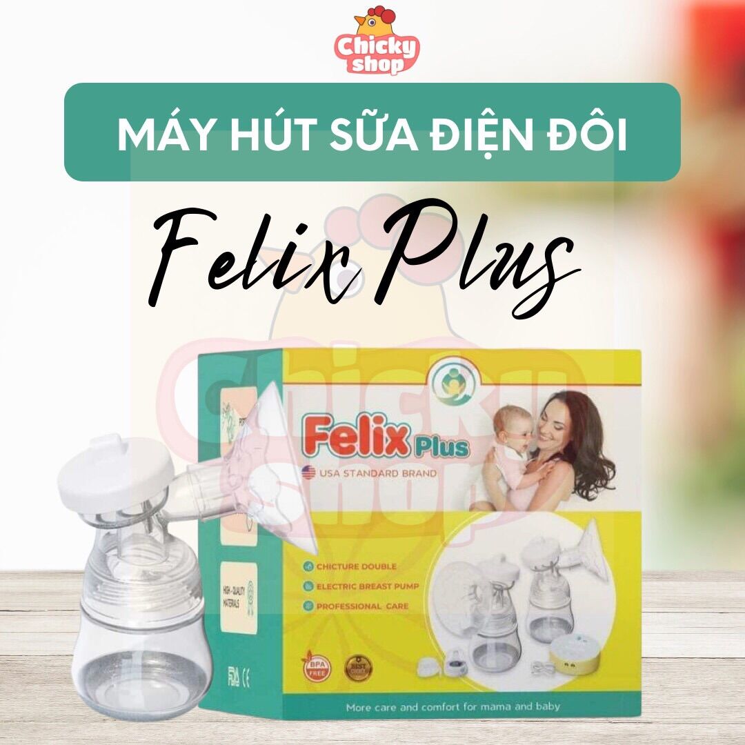Máy hút sữa điện đôi Felix Plus (phễu silicone mềm, có pin sạc)
