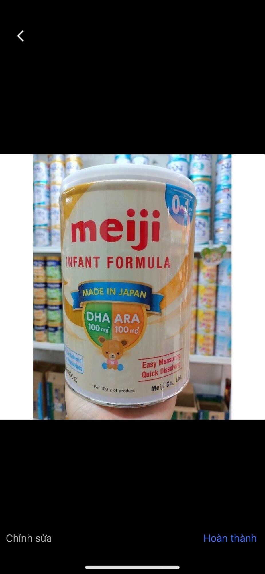 Sữa bột Meiji 0 - 1 tuổi lon 800g ( hàng công ty mẫu mới )