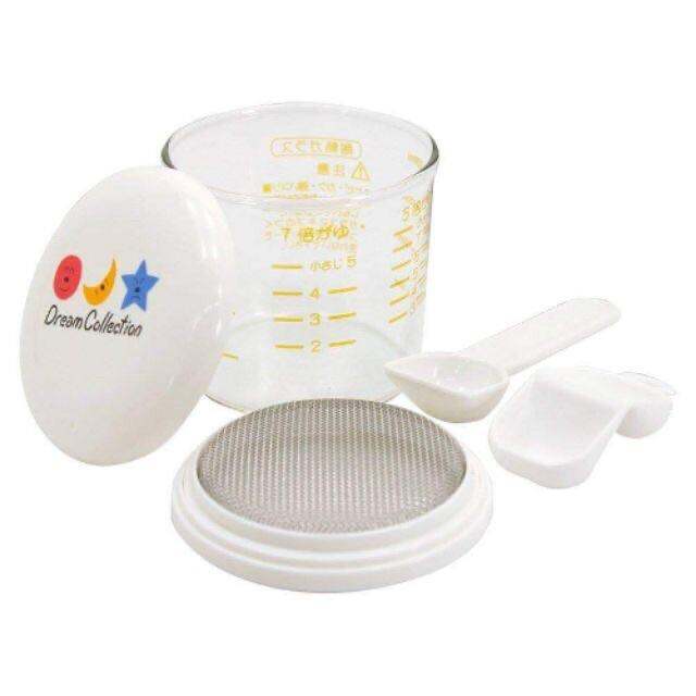 Bộ cốc nấu cháo/ cơm nát thủy tinh và set thìa nĩa ăn dặm