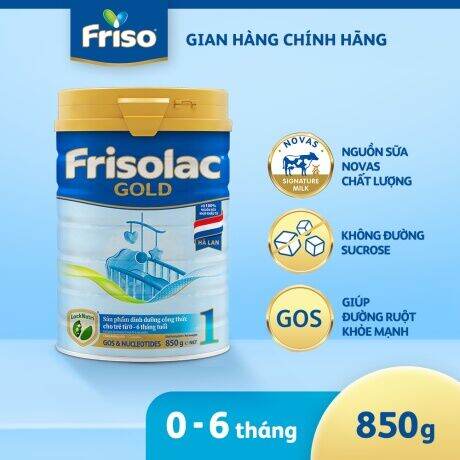 Sữa Frisolac Gold 1 850g Dành cho trẻ 0_6 tháng tuổi