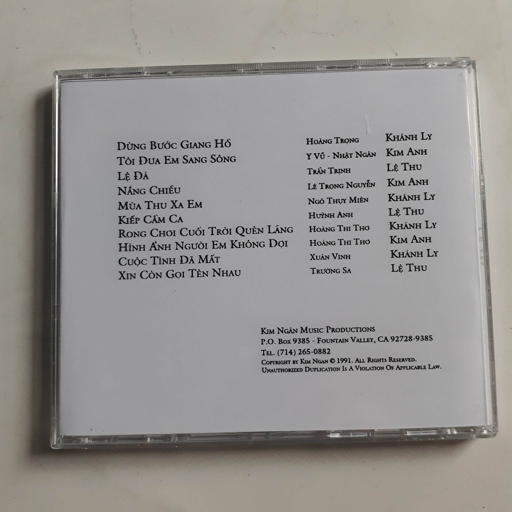 Cd Khánh Ly Lệ Thu LỆ ĐÁ full box f1
