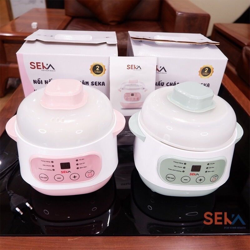 Nồi nấu cháo chậm cho bé seka 1 lít, nồi ninh hầm cách thuỷ 4in1 hót