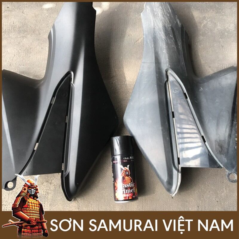 COMBO SƠN SAMURAI MÀU ĐEN NHỰA NHÁM LÓT KPP