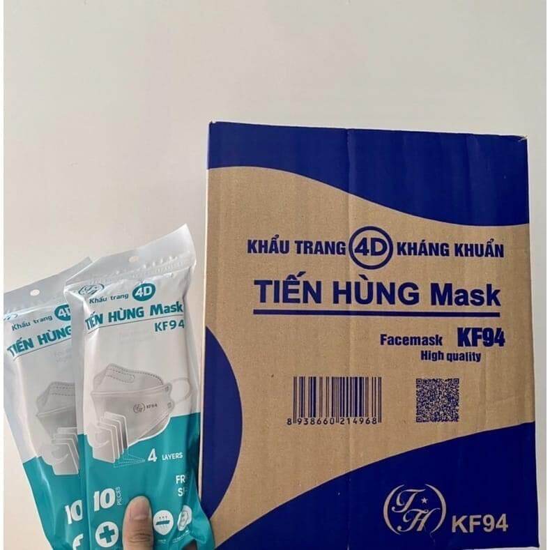 Khẩu trang kf94 tiến hùng kiểu hàn quốc, chống bụi, mịn và kháng khuẩn,