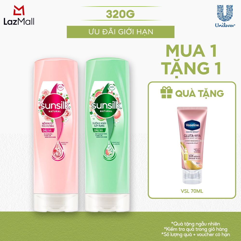  Dầu xả Sunsilk Natural Dưỡng Ngăn Gãy Rụng và Mềm Mượt Tỏa Hương 320g 