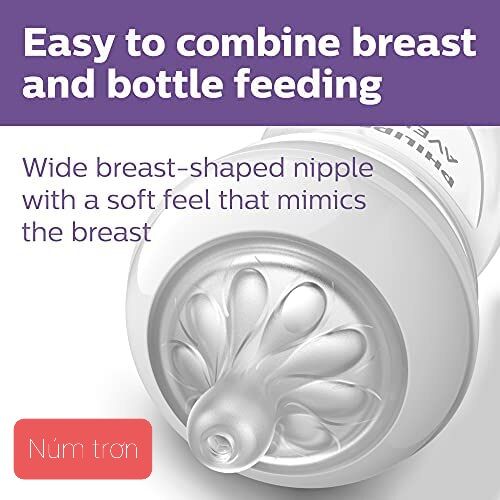(Nhập Mỹ - mẫu mới) Bình sữa Philips AVENT 330ml + núm ti số 4