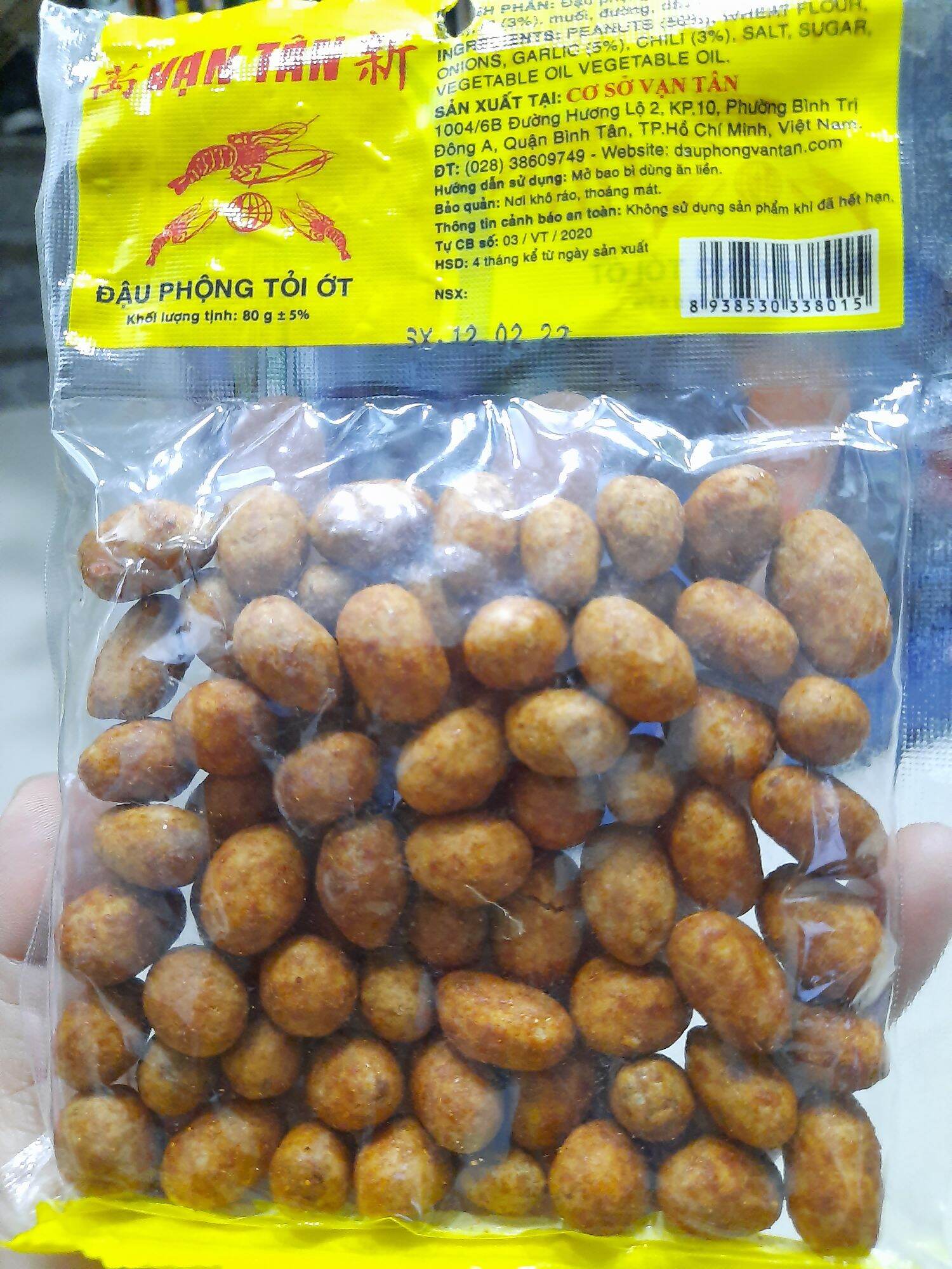 Combo 5 bịch đậu phộng tỏi ớt Vạn Tân (1 bịch/80g)