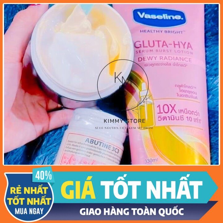 Combo bạch ngọc liên + abutine 3c3 200g + vaseline gluta hya