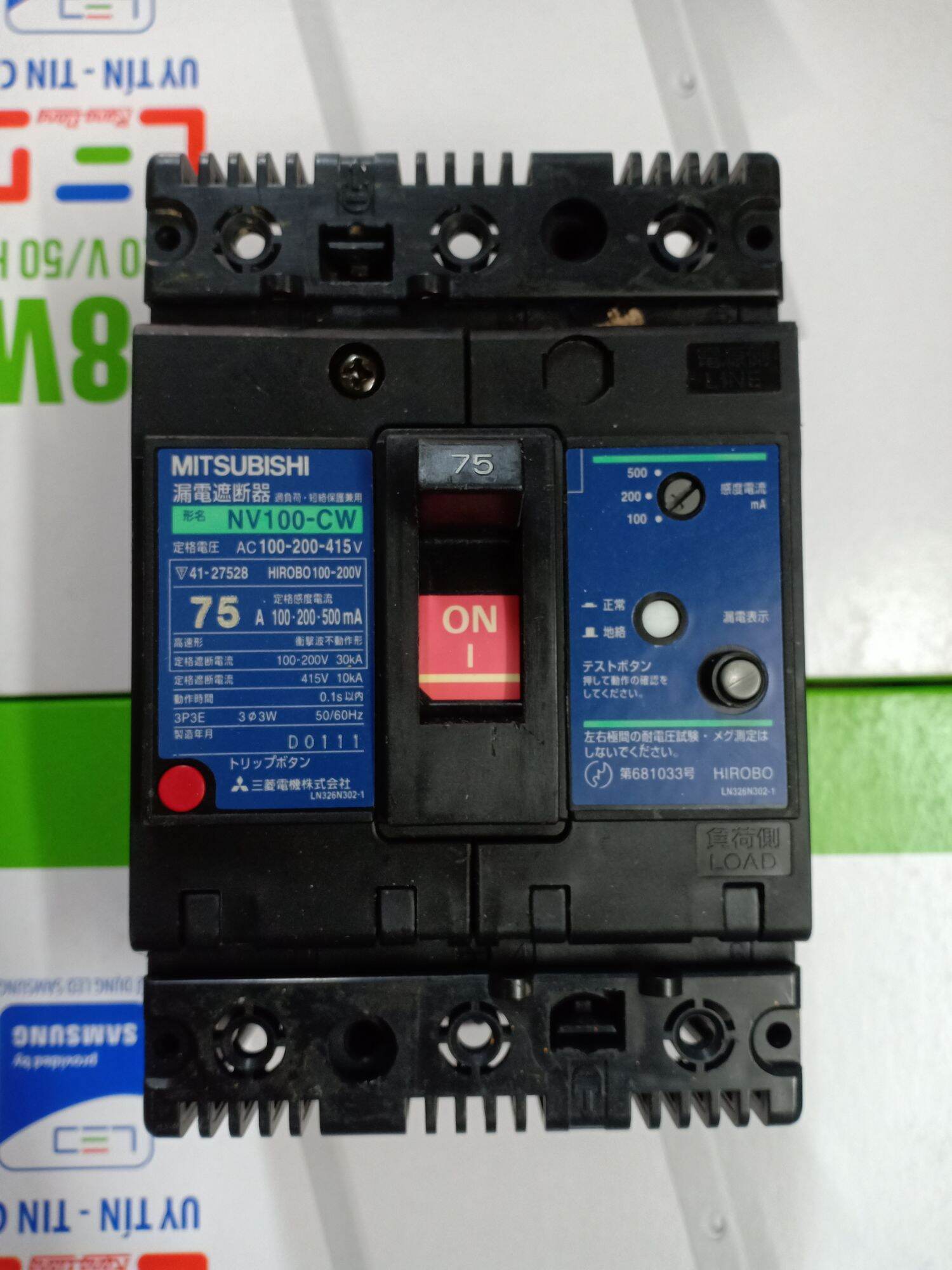 Át chống giật 3 pha 100A Misubishi.Nhật bãi đẹp.