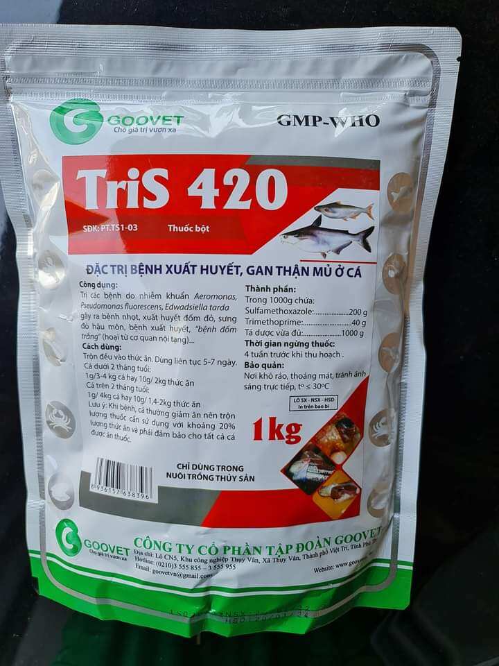 Dac tr.i benh xuất huyết, gan thận mủ ở cá 1kg