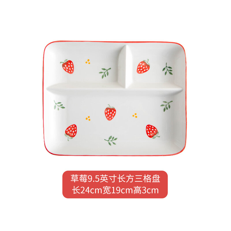 Bộ Đồ Ăn Cho Một Người Vẽ Tay Kiểu Hàn Quốc Bộ Bát Đĩa Ăn Sáng Sáng Tạo Đáng Yêu Đĩa Chia Ngăn Gốm Sứ Tổ Hợp Đĩa Ăn Giảm Mỡ