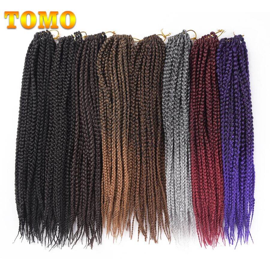 Tomo Senegal Box Braid Tóc Giả Bím Tóc Reggae Màu Đen Châu Phi Ba Sợi Tóc Crochet