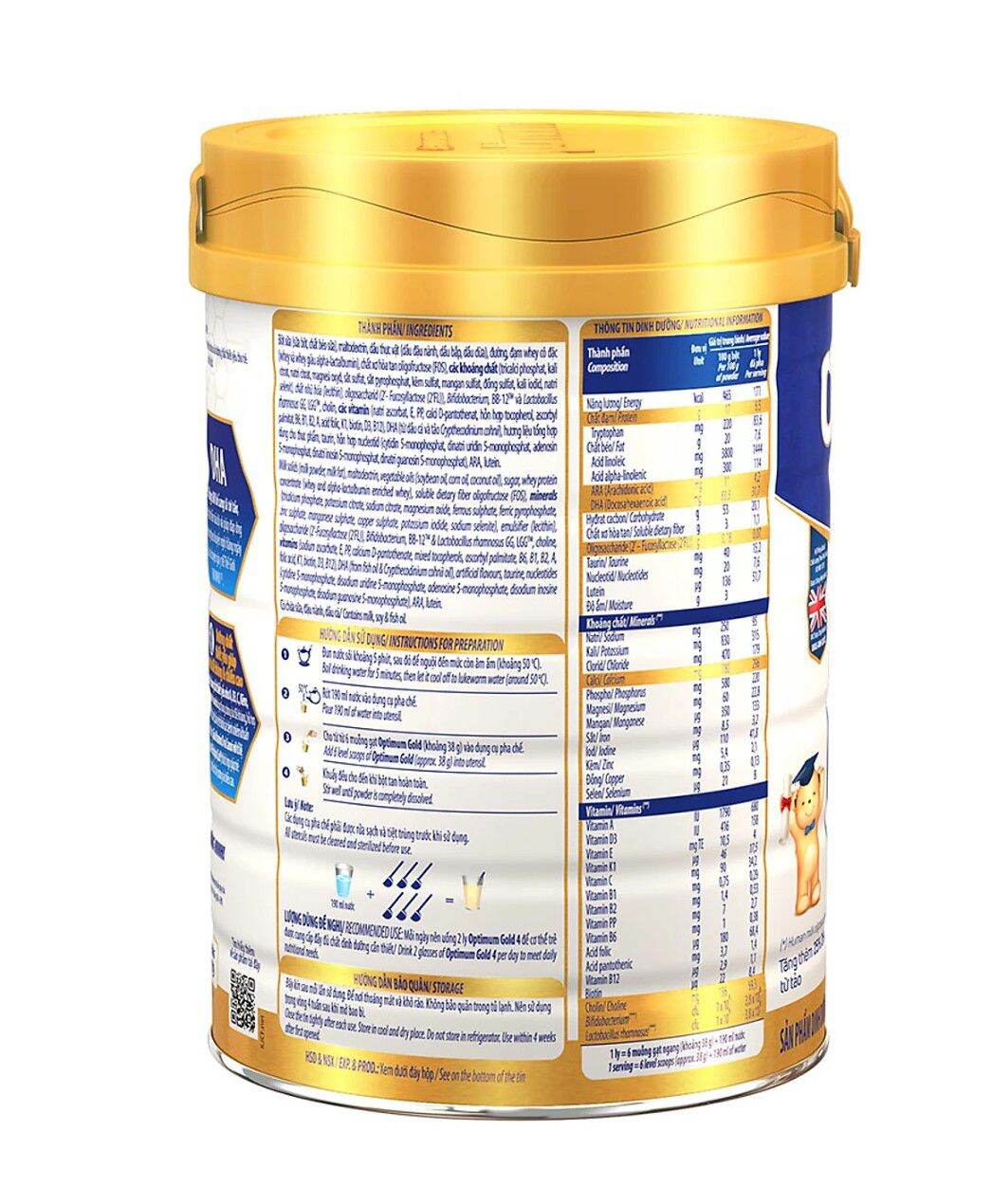 [Date mới] Combo 3 Hộp Sữa Vinamilk Optimum Gold 4 - 850g ( 2-6 tuổi)