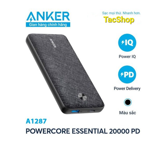 Pin sạc dự phòng  anker powercore essential 20.000mah power delivery - a1287 chính hãng