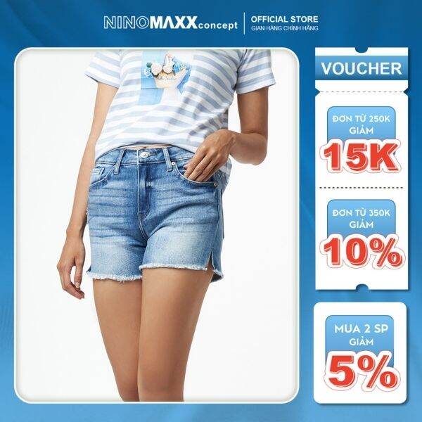 Ninomaxx quần short jean nữ 2202016