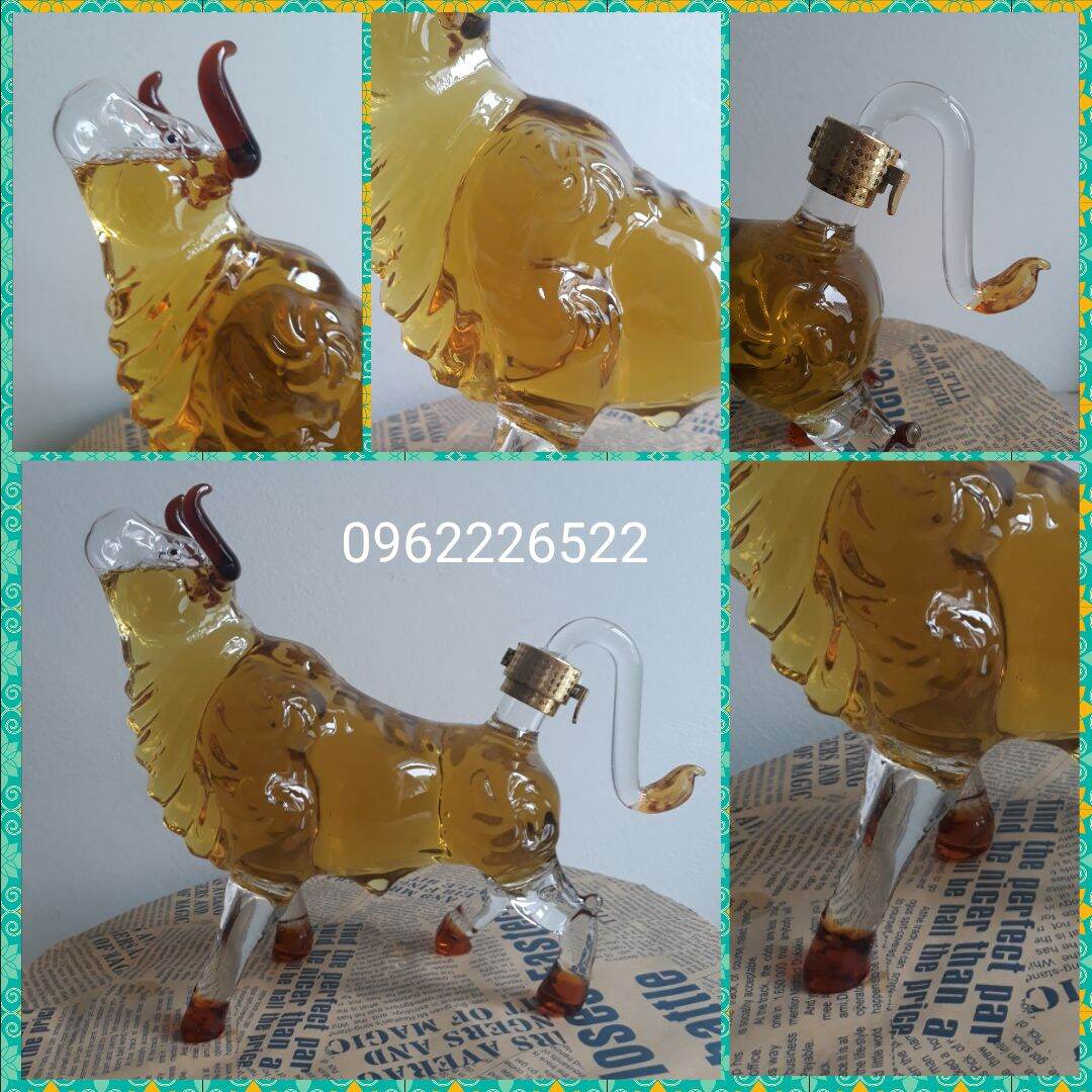 Bình đựng rượu hình con trâu đầu nghênh 2500ml