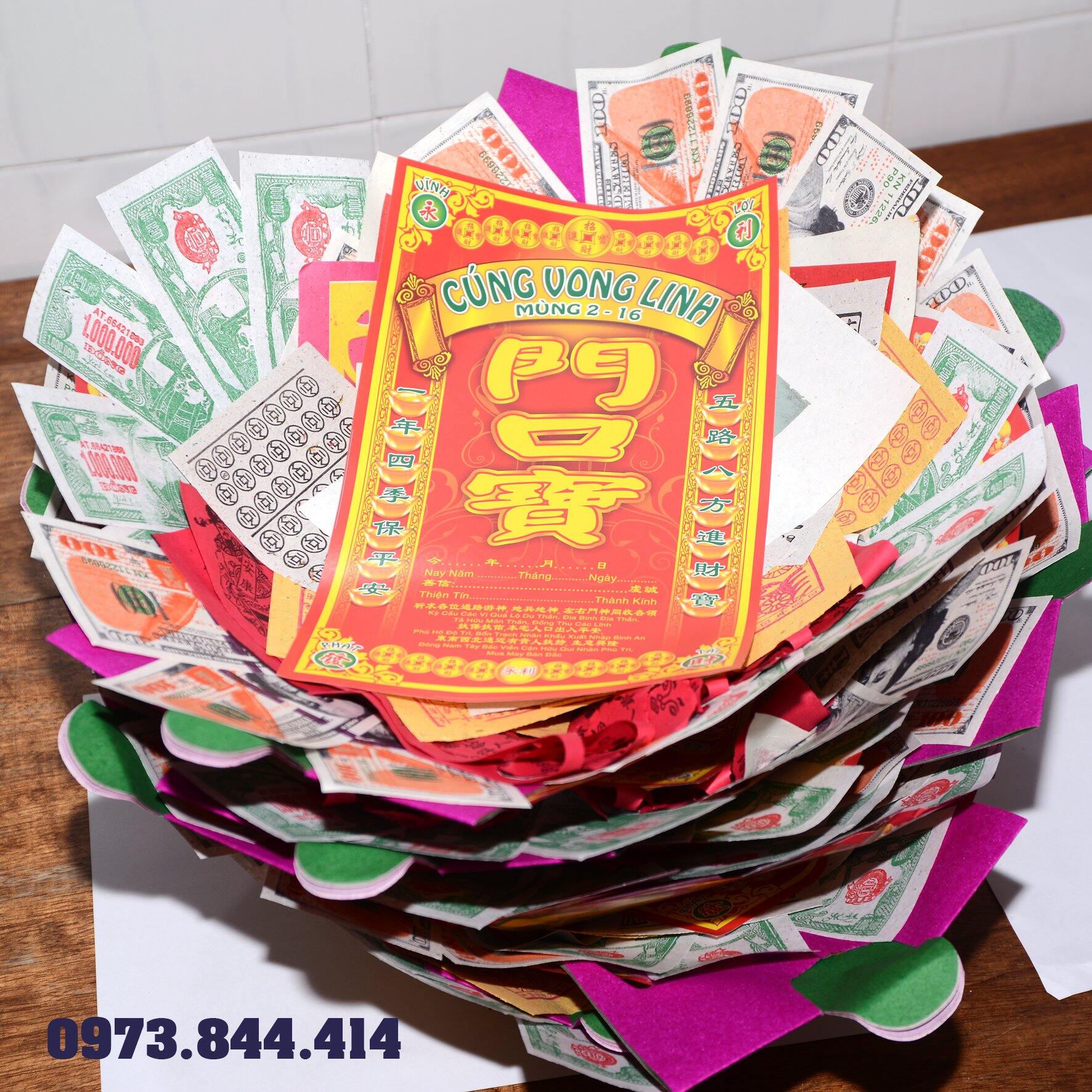 GIẤY CÚNG - Giấy cúng mùng 2,16 có thuyền(có văn khấn)
