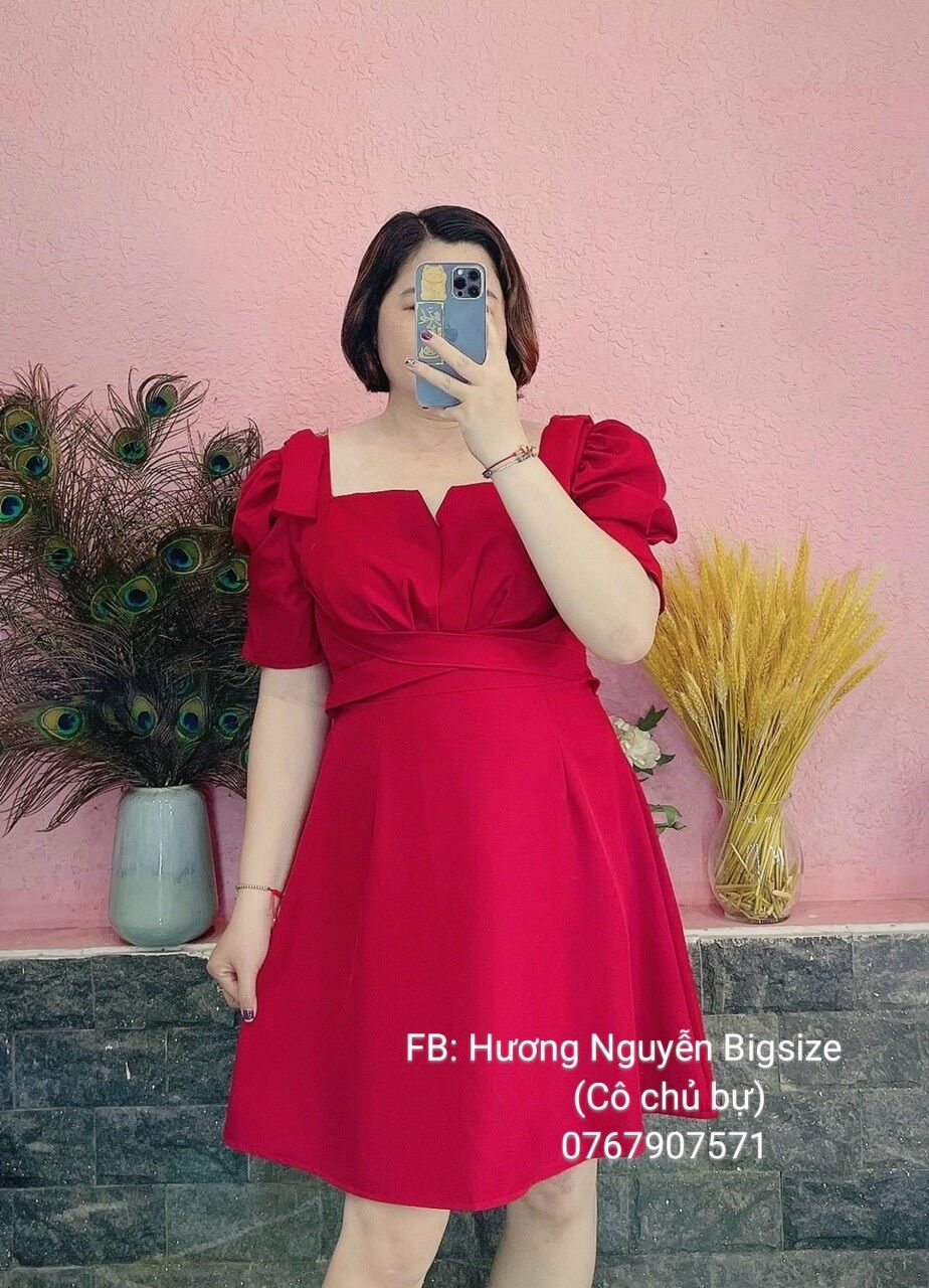 [Ảnh thật] 60-90kg Bigsize ĐẦM CỔ V DỰ TIỆC D711