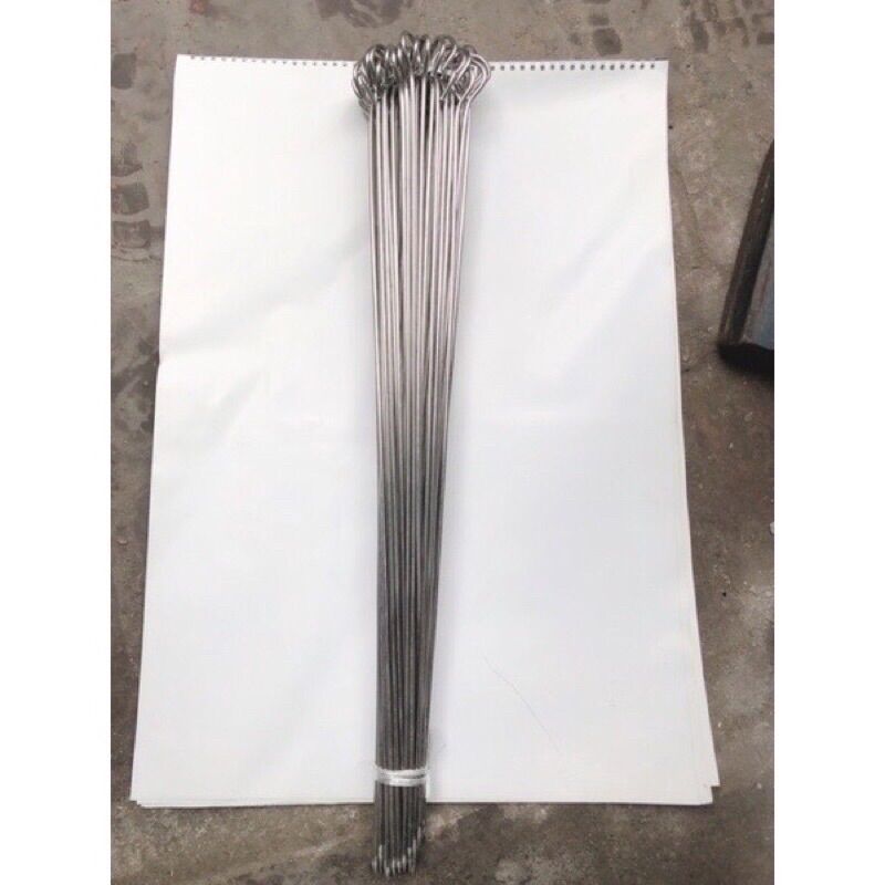 Que xiên nướng thịt bằng inox dài 60cm, dày 4li siêu chắc chắn