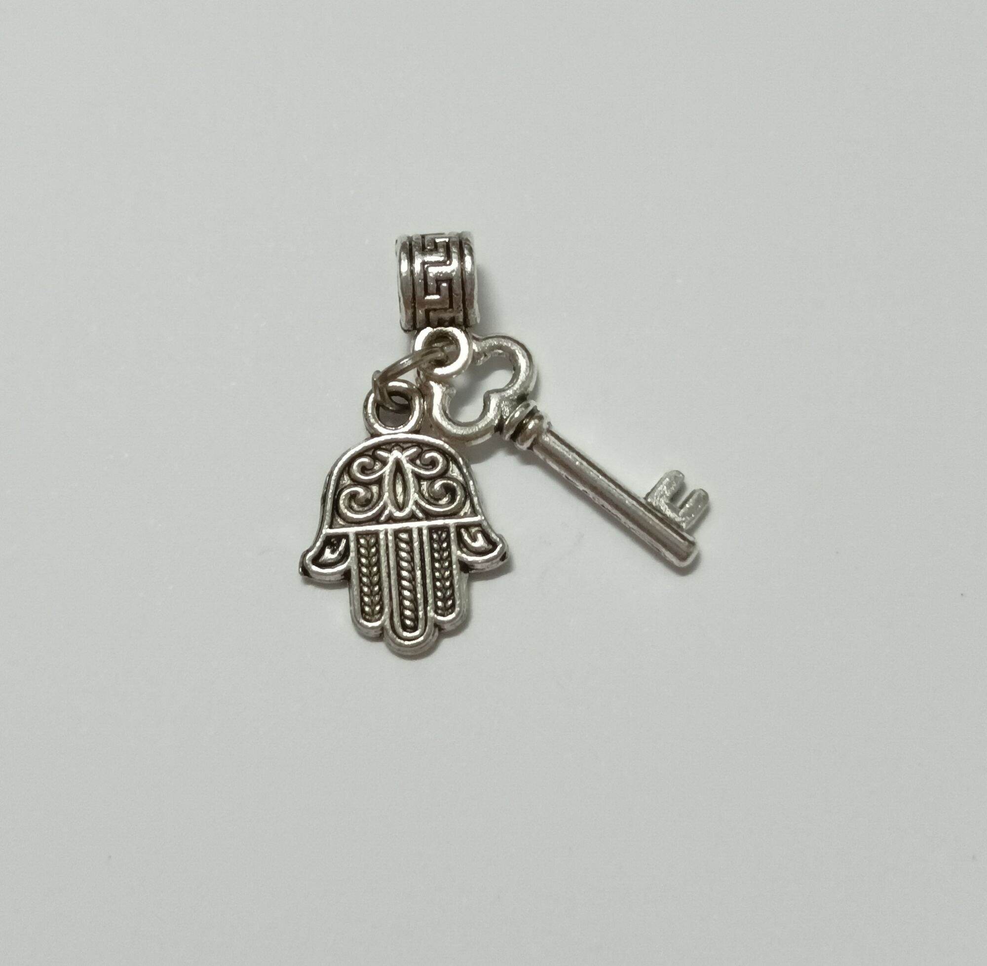 Charm Chìa Khóa Thành Công bạc thái ống lùa chặn làm vòng