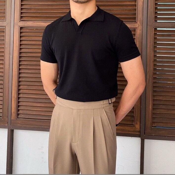 Áo thun PoLo cổ V -Amey AP05 - SLIMFIT Co giãn 4 chiều
