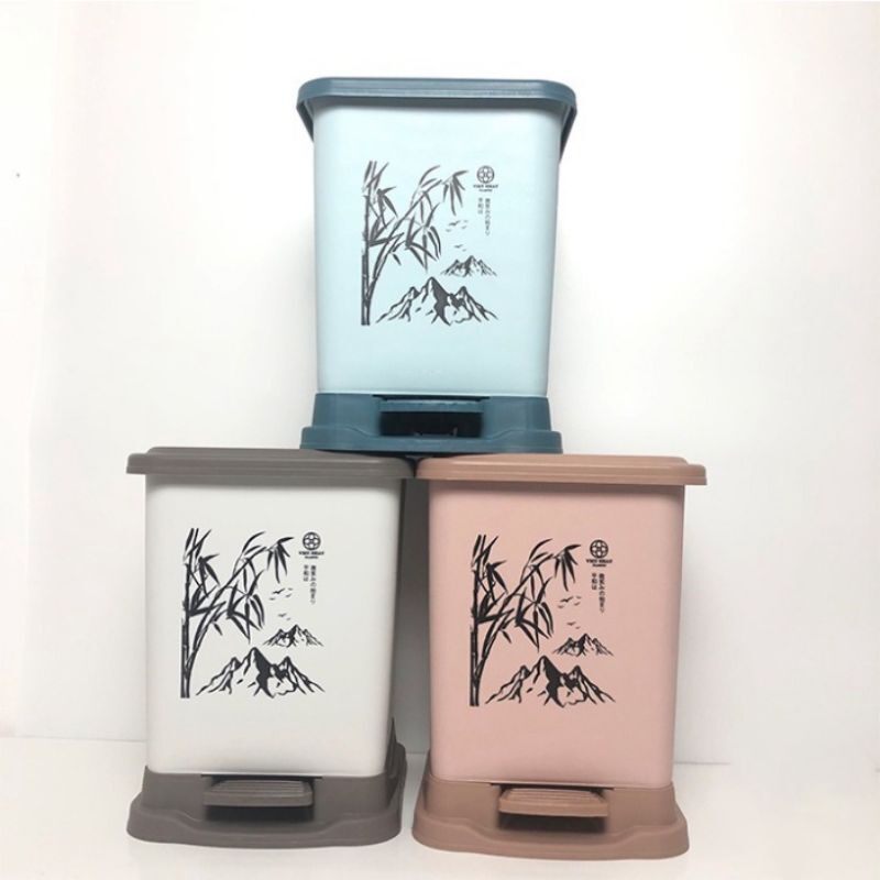 Thùng rác bật nắp vuông thông minh:5lít-7lít/nhựa việt nhật
