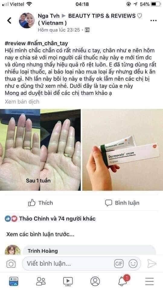 Tuýp kem vảy nến Đemovate Thái Lan