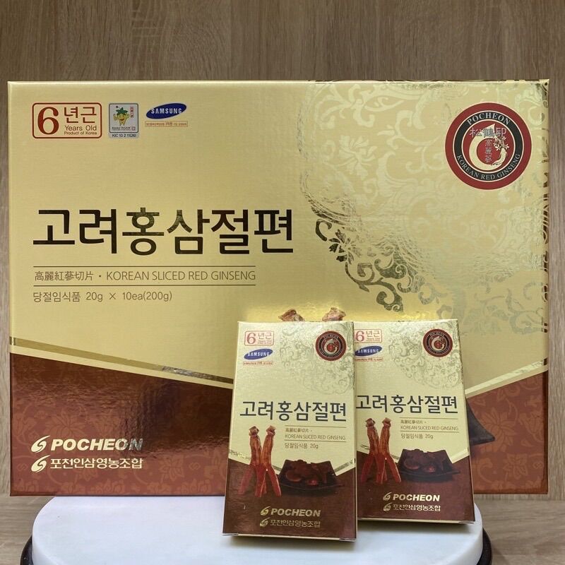 Hồng sâm lát tẩm mật ong Hàn Quốc Pocheon (Hộp 200g)