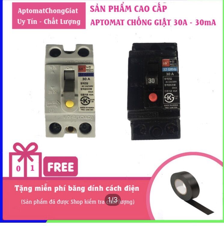 Aptomat chống giật 30A - 30mA, Cầu giao chống giật, chống rò chất lượng uy tín