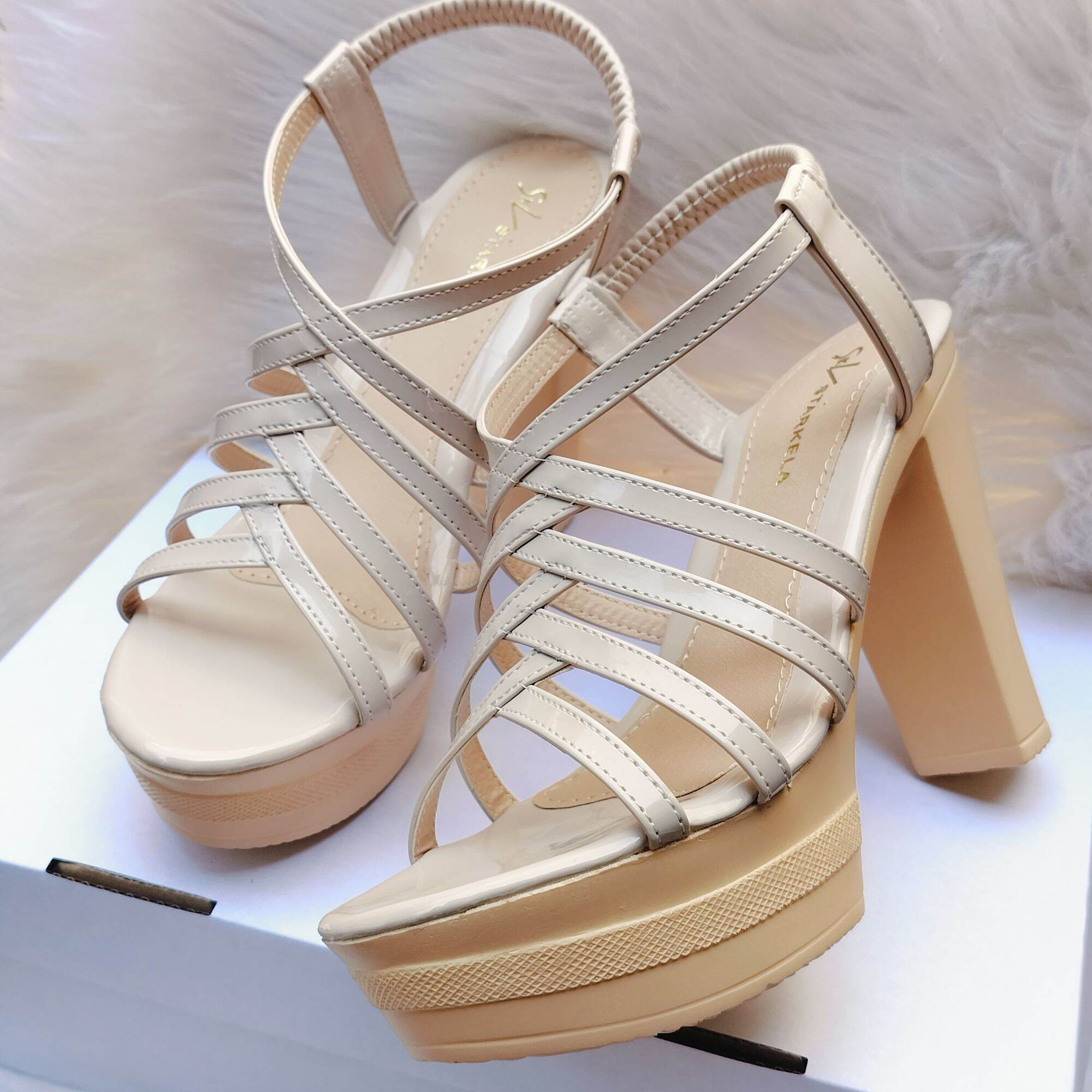 Sandal Cao Gót Nữ Đế Xuồng Cao 12p.Hậu Thun