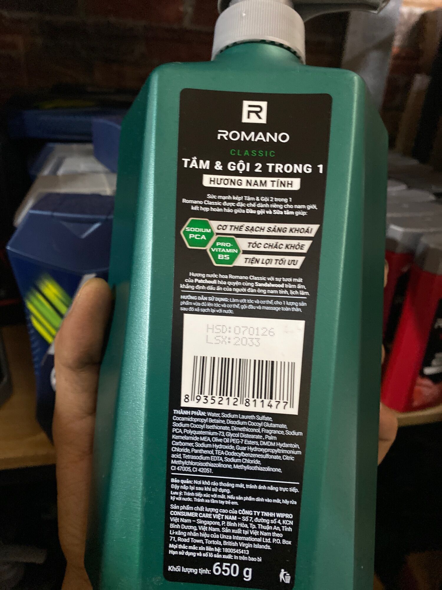 Tắm gội romano 650g
