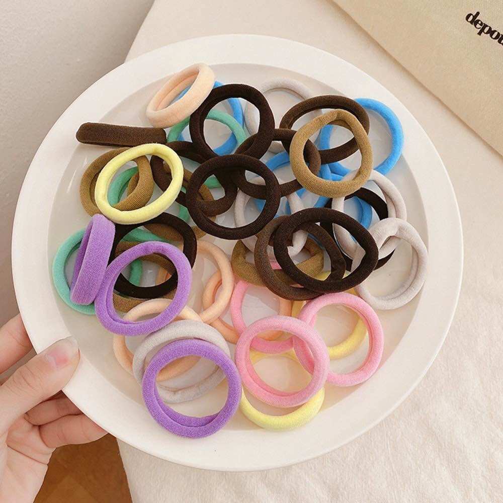 🎀🎀Lon 20 Sợi Dây Cột Tóc Đơn Giản, Nhiều Màu, Người Lớn