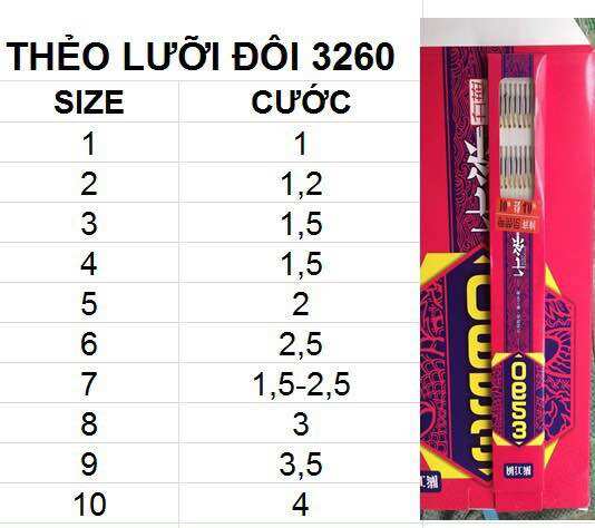 Lưỡi Thẻo đôi buộc sẵn 3260 hàng cao cấp