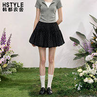 HSTYLE | Chân Váy Dotted Trắng Cao Waist A-line Mini