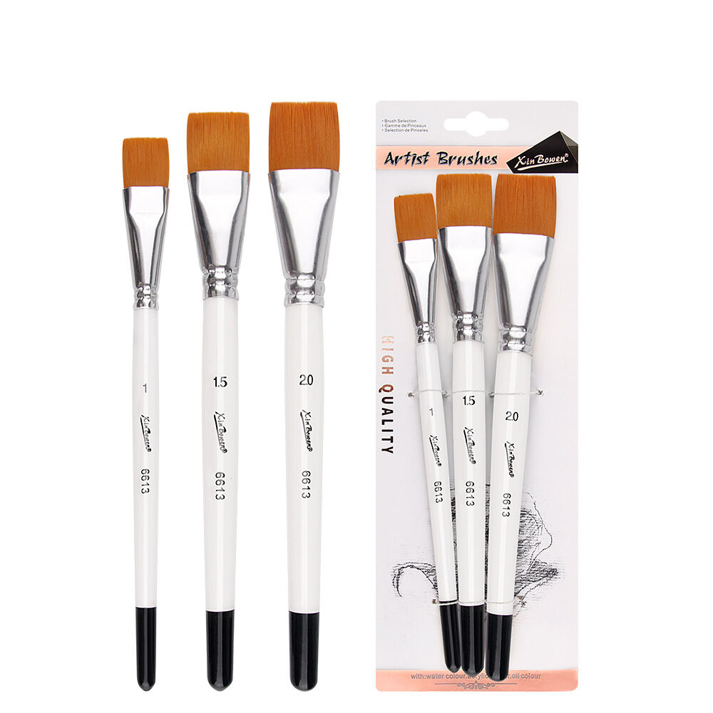 Cọ Vẽ Đầu Phẳng Tay Cầm Ngắn Lông Nylon