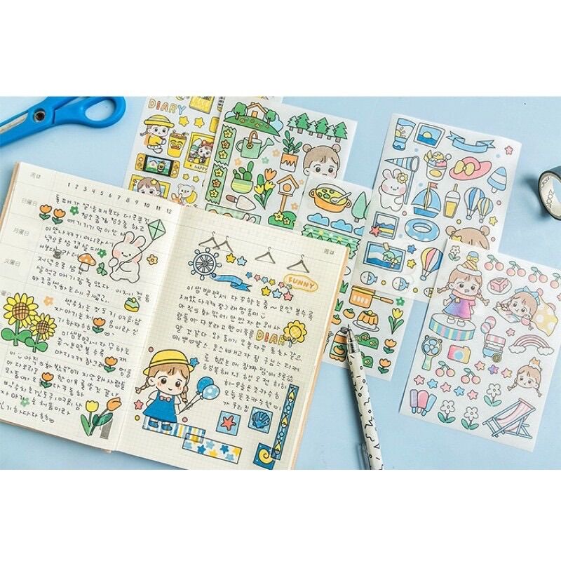 Set 4 Tấm Sticker Trang Trí Sổ