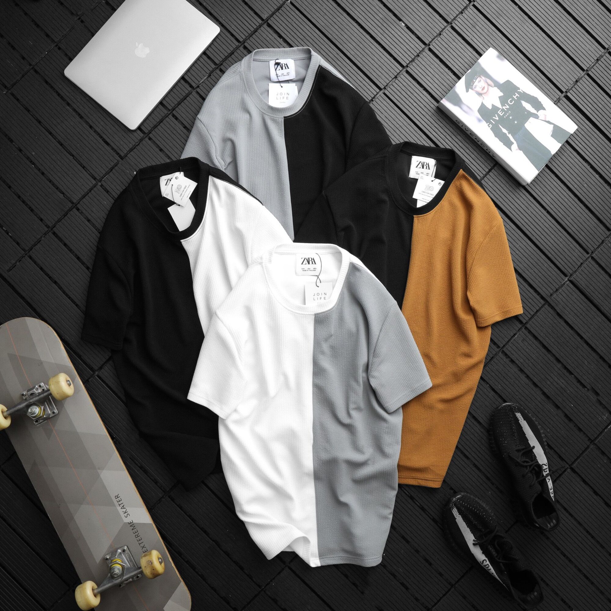 Áo thun xốp ngắn tay nam zara tee tshirt