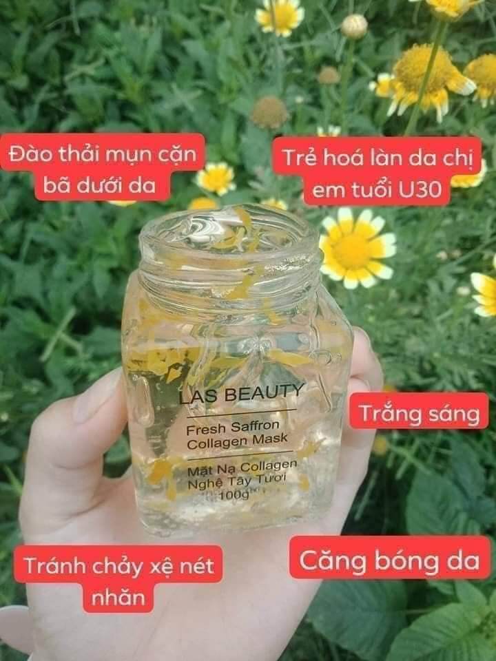 [Hàng Chính Hãng] Mặt Nạ Ngủ Nhụy Hoa Nghệ Tây Tươi Las Beauty Mẫu Mới Nhất