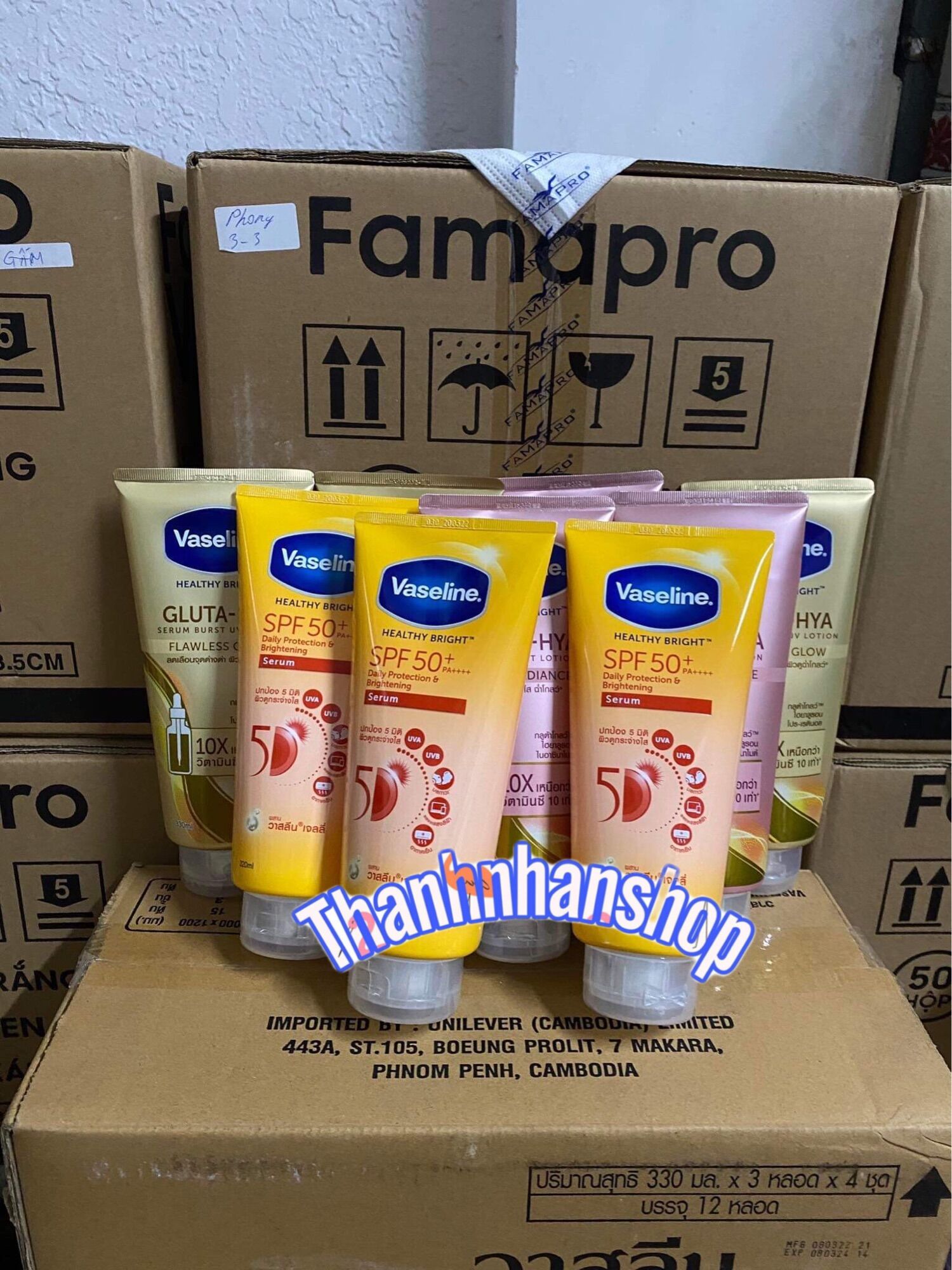 Sữa dưỡng thể VASELINE ( thái lan ) dưỡng trắng da ngày và đêm