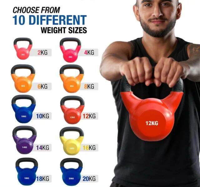 Tạ ấm 8Kg - KETTLEBELL, Tạ Bình Vôi,Tạ Quai Xách, Tạ Squat, Tạ Tay Bọc Cao Su Cao Cấp IRON BULL