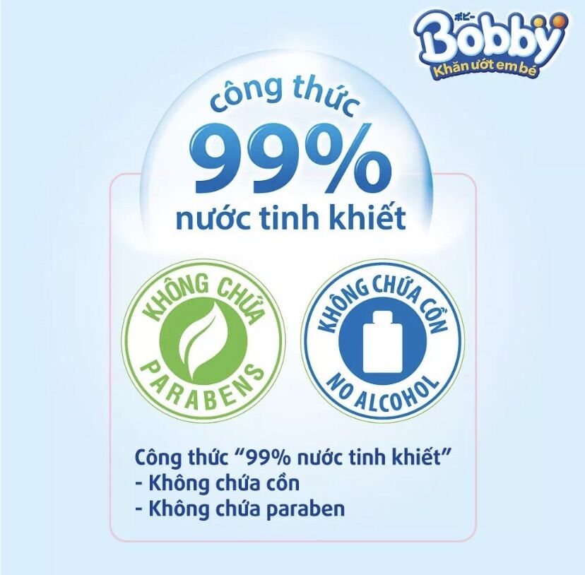 Bộ 4 khăn ướt Bobby 100 tờ