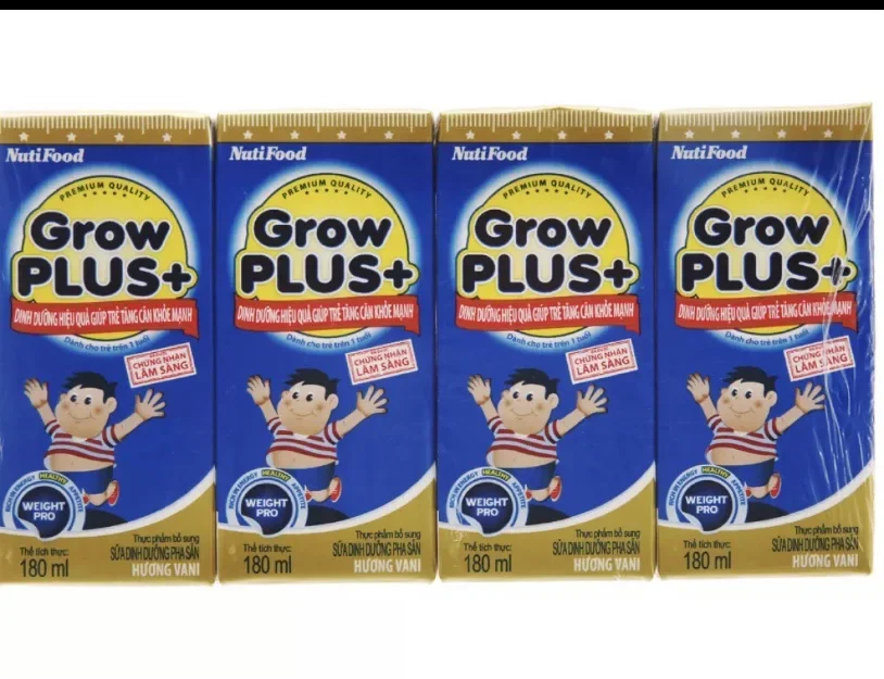 Sữa Grow Plus xanh 180ml , 4 lốc/16 hộp