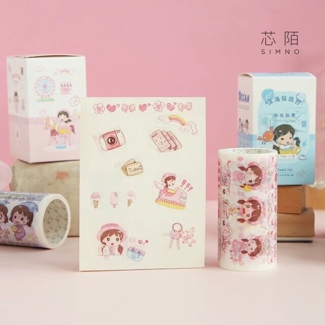 Cuộn Washi Tape Rộng 7.5Cm Siêu Dễ Thương