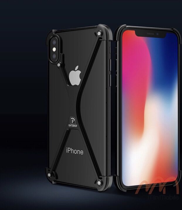 Ốp lưng viền kim loại chữ X cho iPhone X XS