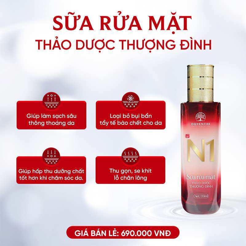 Sữa rửa mặt n1 thảo dược thượng đình- duyên thị bách y sâm sáng da mờ nám 130ml