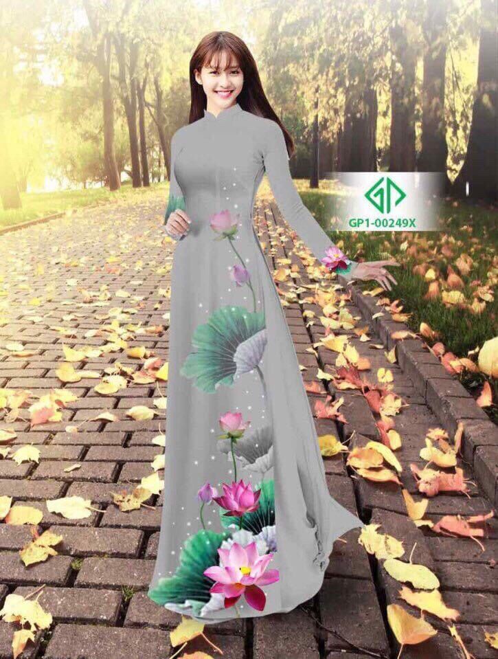Vải áo dài hoa sen