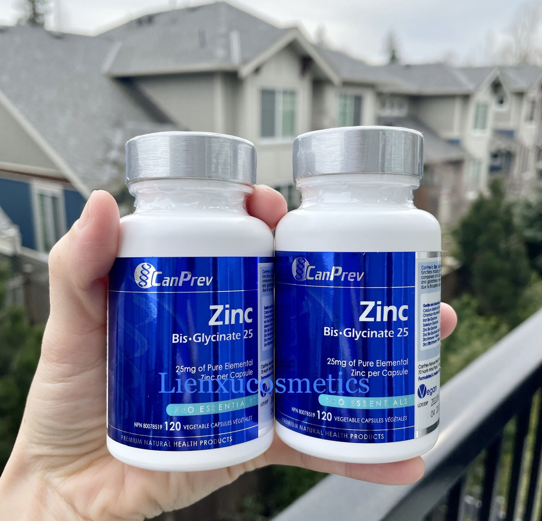 Hộp kẽm canprev zinc bisglycinate 25mg 120v;1v/ ngày; hsd t1/2025