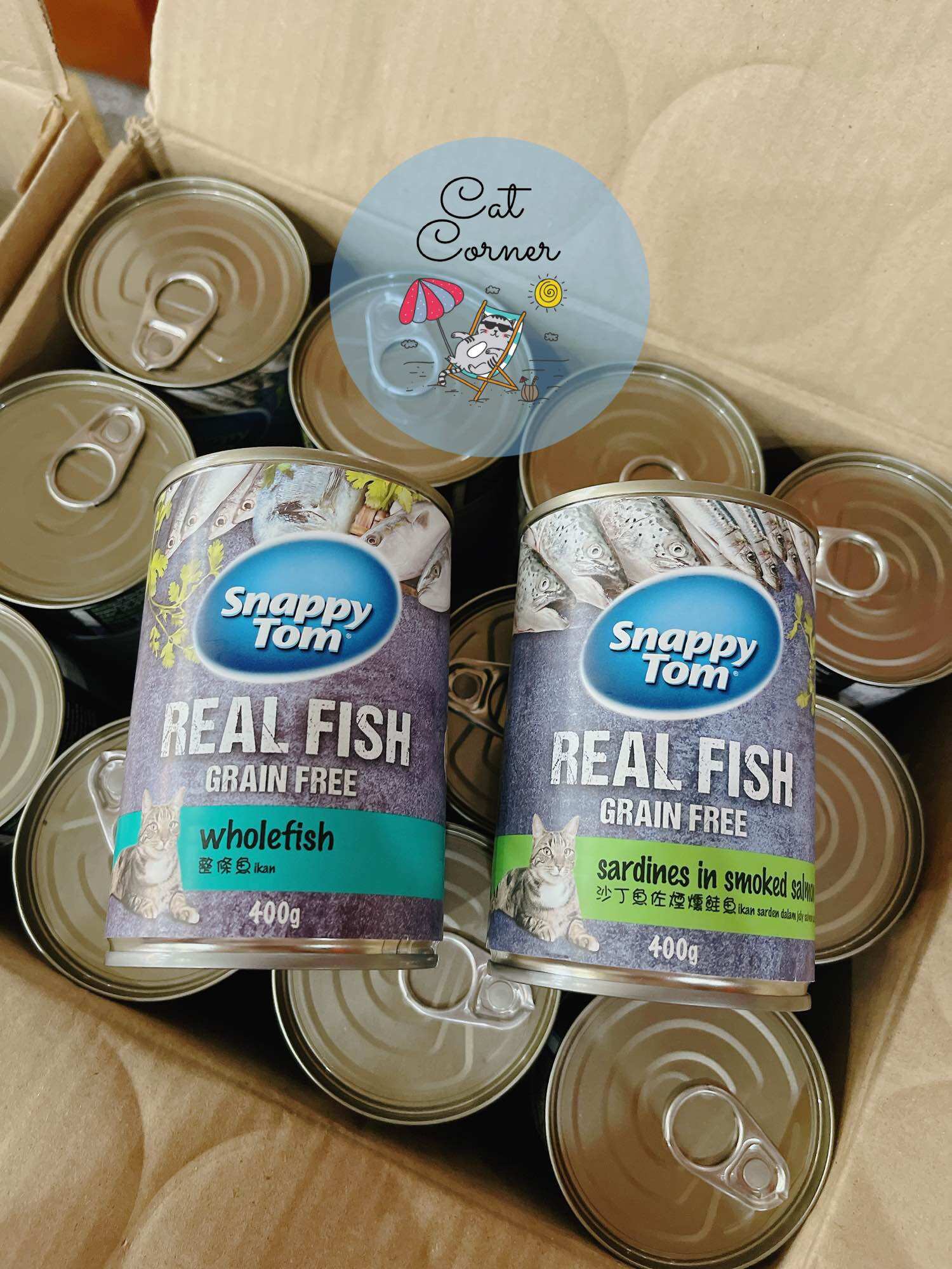 Pate snappy tom real fish từ cá trích thật cho mèo lon 400g