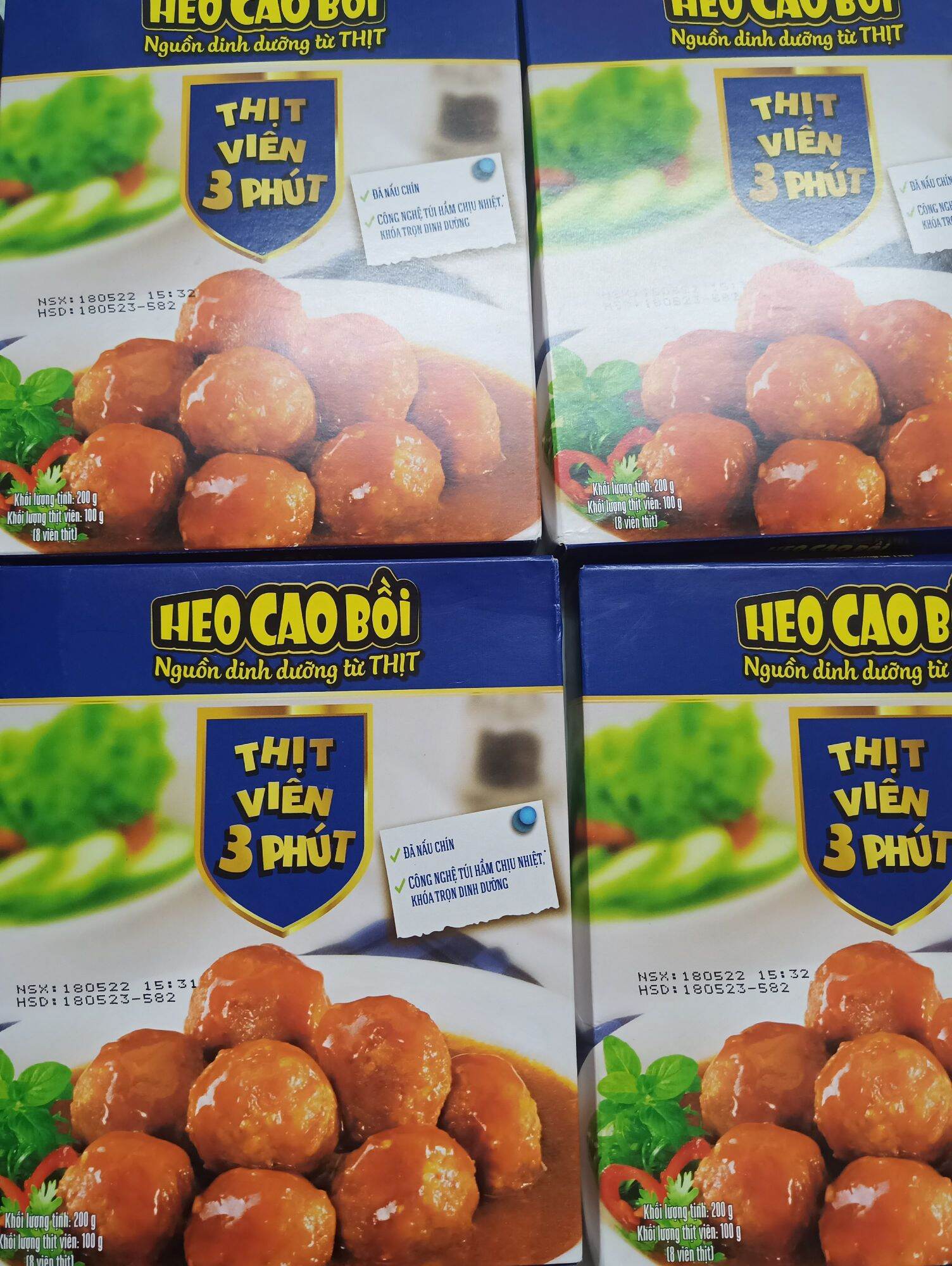 Thịt viên 3 phút heo cao bồi masan hộp 200gr